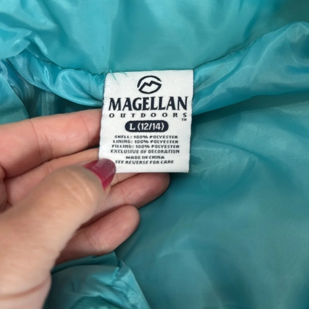 Magellan Teal and Gray Unisex Puffer Jacket